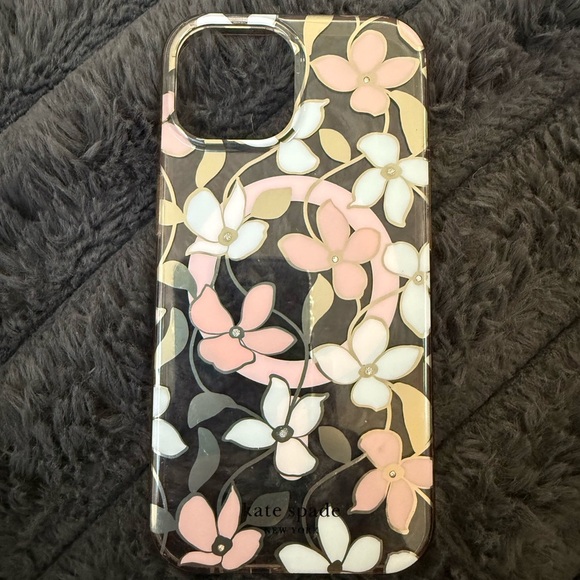 Kate Spade Floral iPhone 13 Case - Pink and Cream - Picture 3 of 5